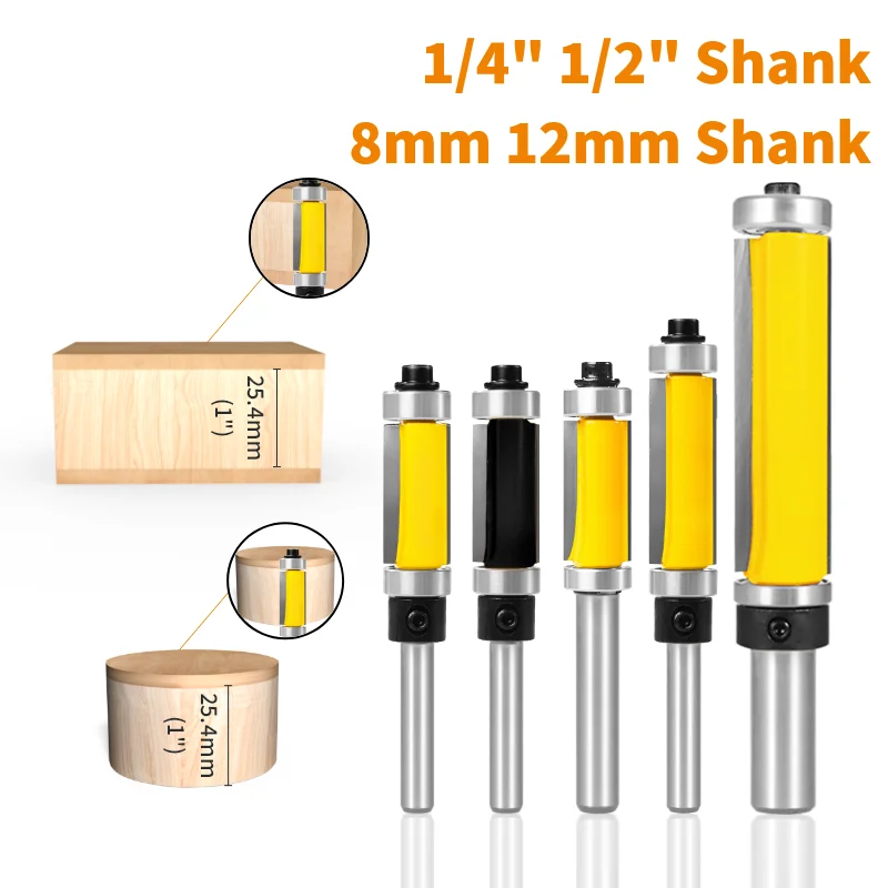 

Flush Trim Bit With Double Bearing Router Bit Woodworking Milling Cutter For Wood Bit End Milll Tools