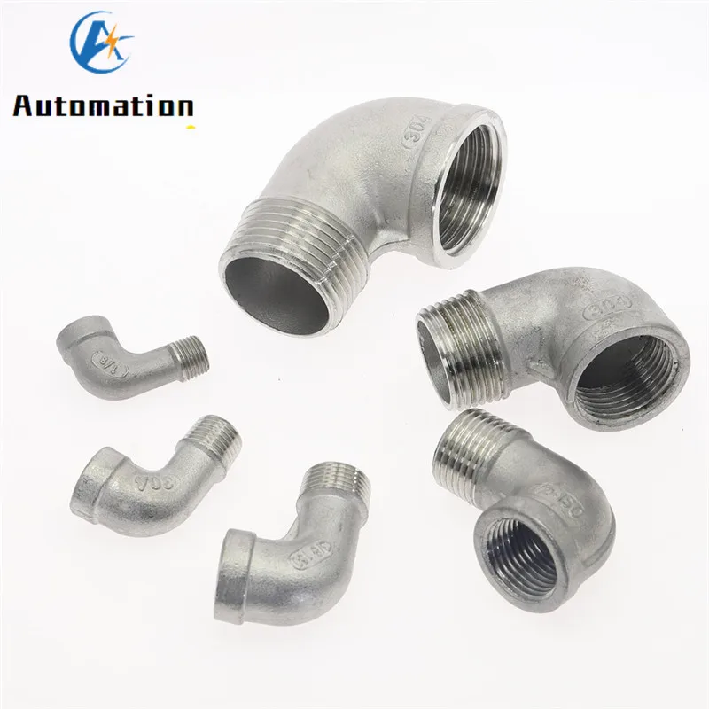 BSPT 1/8" 1/4" 3/8" 1/2" 3/4" Stainless Steel SS304 Female x Male Fuel Street 90 Elbow Threaded Pipe Fittings for Water Gas Oil pipe fitting hose pipe fitting