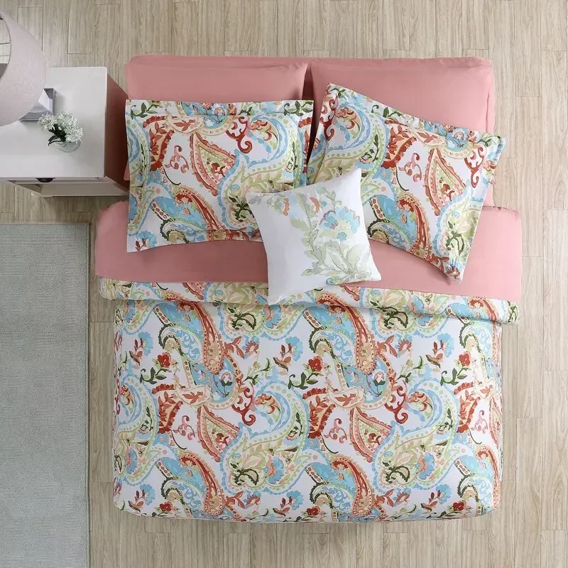

8 Piece Reversible Bed in a Bag, Printed Paisley, Kailyn, Full