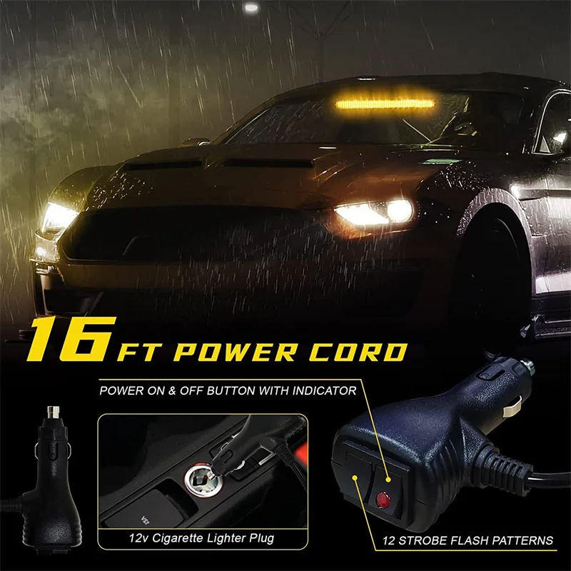 80 Led Strobe Police Lights for Car Windshield 80 Led Warning Light strobe Car Truck auto flasher Fireman Beacon Light