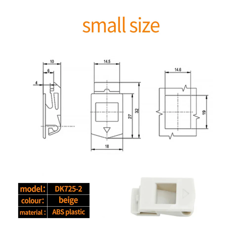 DK725-3B cabinet side door buckle MS735 press spring concealed handle ABS nylon pp plastic movable door buckle