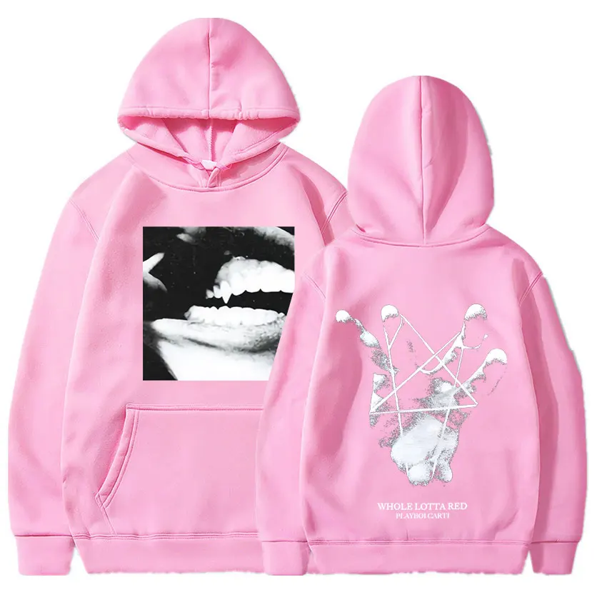 y2k Sweatshirts Rapper Playboi Carti Music Album Whole Lotta Print Hoodies Hip Hop Fashion Oversized Pullover Unisex Streetwear