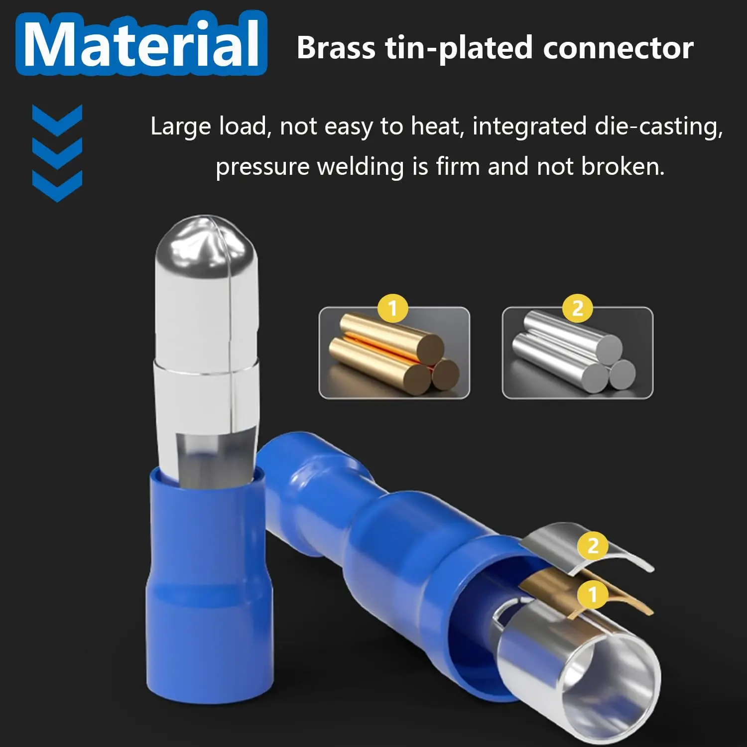 Bullet Butt Connectors 160 80 60pcs bullet butt connectors fully Insulated pvc quick splice electrical crimp terminal For automotive boat industrial