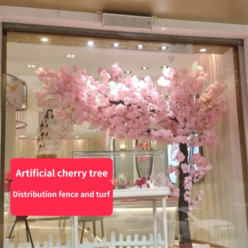 Artificial Cherry Blossom Tree Floor Simulation Flower Ornament Large Peach Tree Wedding Home Outdoor Garden Hotel Decoration