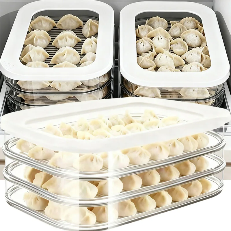 Nhiều lớp lạnh Crisper cho thịt container bữa ăn trưa hộp đựng chuẩn bị Stackable hộp lưu trữ thức ăn với nắp phụ kiện