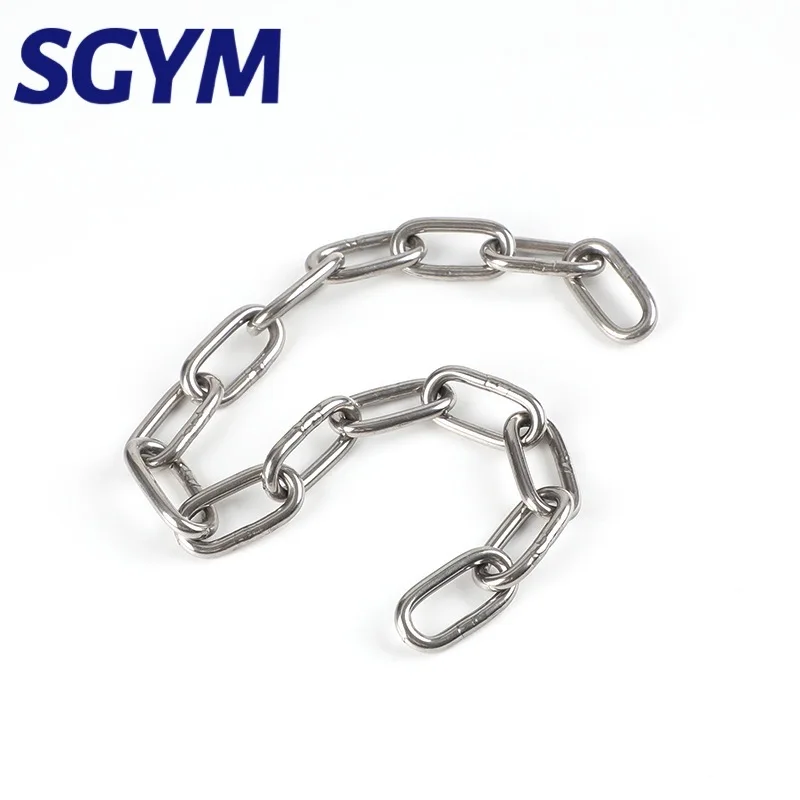 Stainless Steel Chain 304 Stainless Steel Chain 1.2/3/4/5/6/8mm Diameter Hanging Swing Chain Lifting Pet Industry Welded Binding Clothing Line