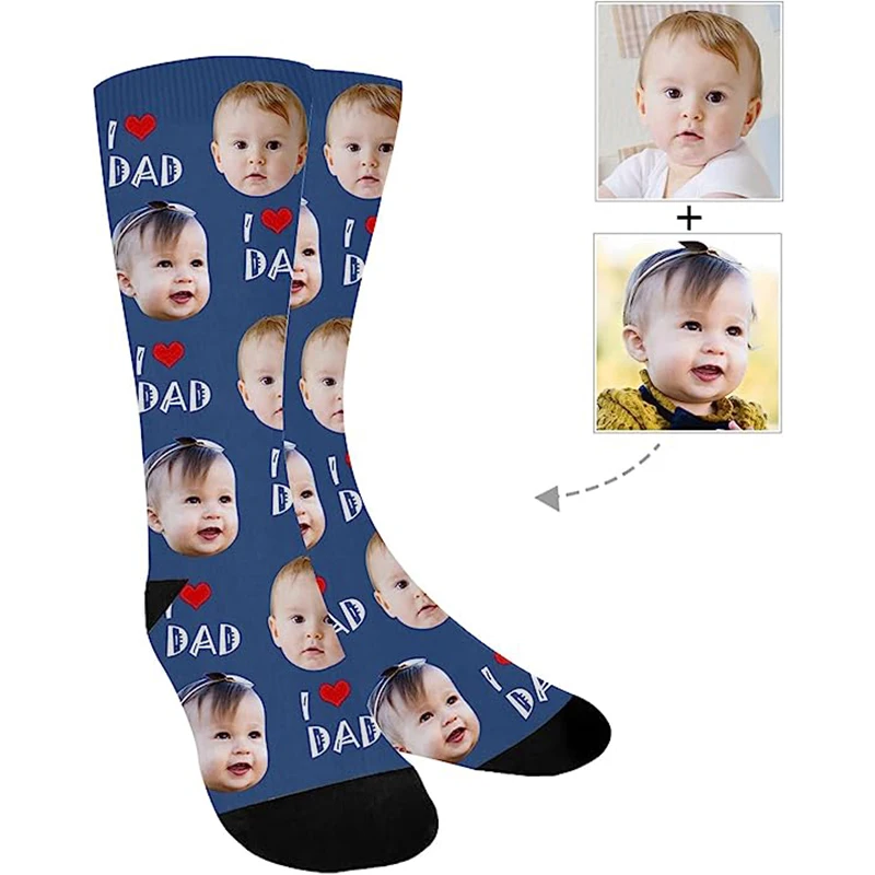 

Fashion Custom Print Your Photo Personalized Socks Funny Red Heart DIY Birthday Valentine's Novelty Sock Girlfriend Gift