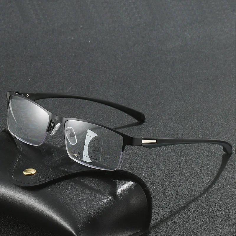 Men Business Progressive Multifocal Presbyopia Eyewear Fashion Color Changing Reading Glasses Women UV400 Far Sight Eyeglasses