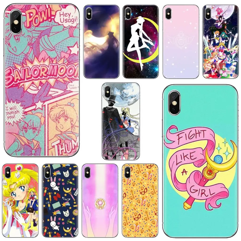 Pink Sailor Moon Luna Cats Mercury Art For Huawei P50 P30 P40 P20 P8 P9 P10 Lite Pro 2016 2017 P Smart Plus 2019 Silicone Covers |