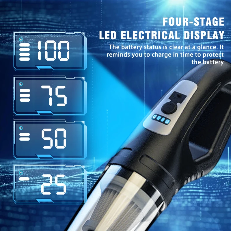 Handheld Cordless Vacuum Cleaner with 3 Suction Head Configuration Car Vacuum Cleaner High Power Mini Upgrade Charging Model