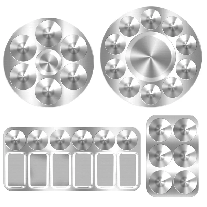 Paint Tray 12 Wells Aluminum Metal Mixing Paint Tray Rectangular Palette Easy to Clear for Artist Watercolors DIY Craft Art Painting