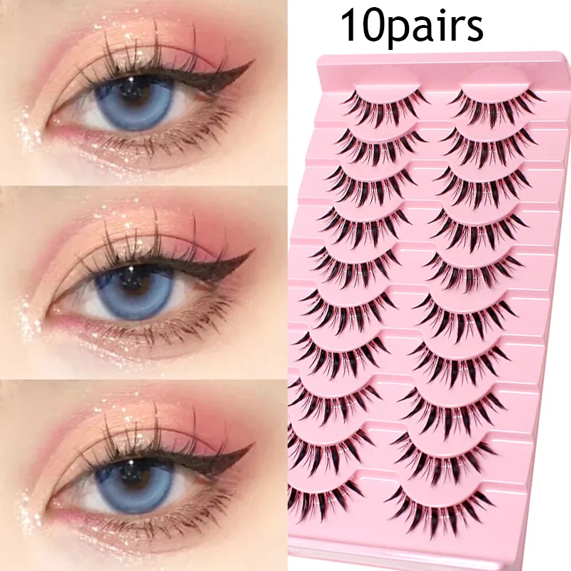 5 Pairs False Eyelashes Manga Anime Lashes Japanese Cosplay Spiky Lashes  Dramatic Thick Eyelashes Extensions Doll Strip Lashes - AliExpress