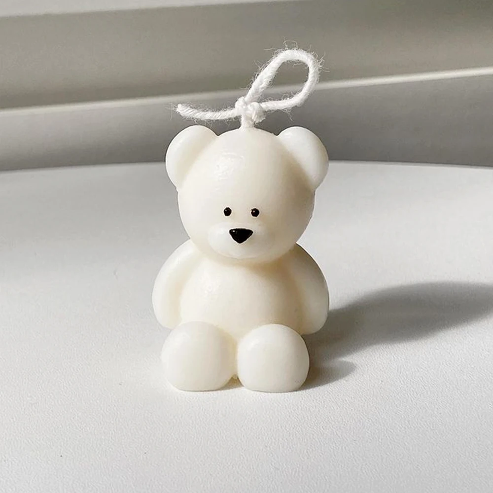 DIY 귀여운 곰 캔들 실리콘 몰드, 수제 초콜릿 아로마 캔들, 왁스 몰드, 홈..