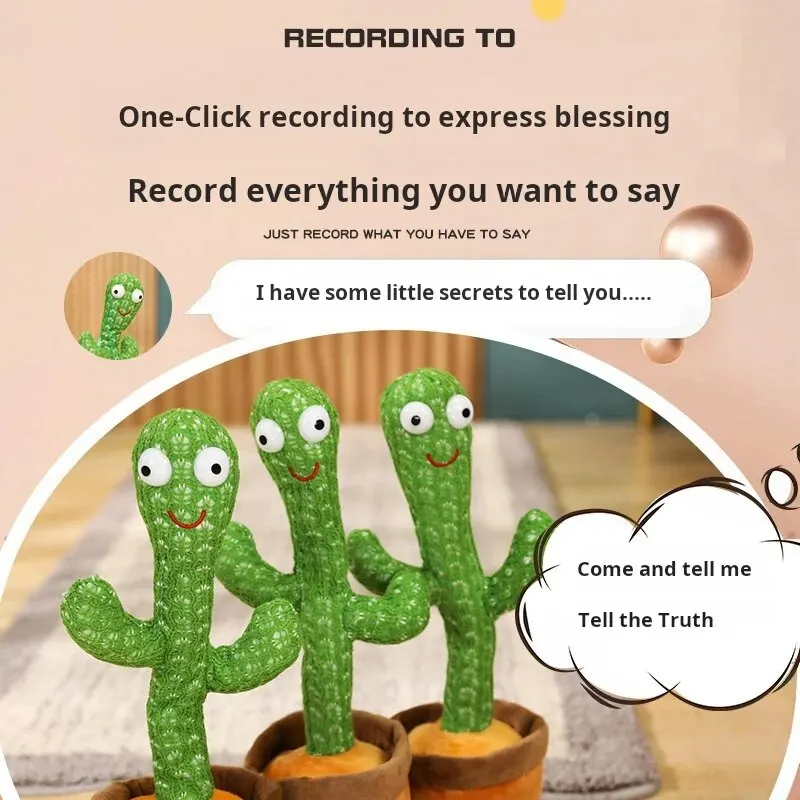 1pc USB Charging Dancing Cactus Toy That Can Speak Sing Dance Sway