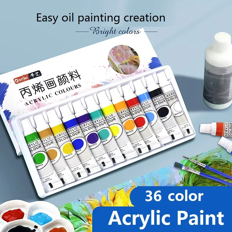 Acrylic Paint 12/24/36 Colors 12ml Tube Acrylic Paint Set,paint