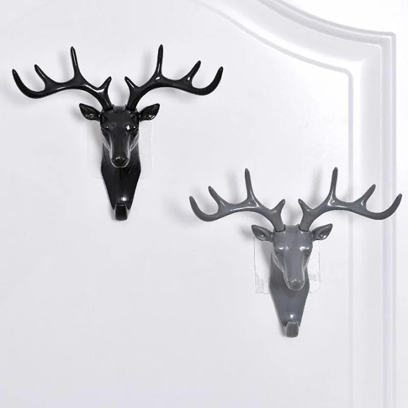 Antlers Self-adhesive Hooks Keys Storage Holder Wall Hanging Decor 1p