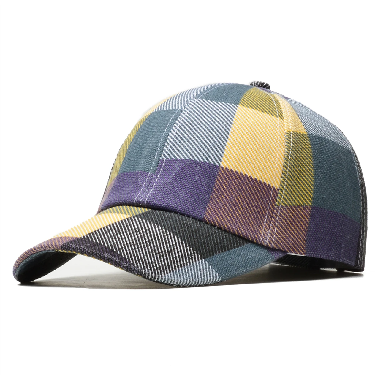 Bonés de beisebol com grades coloridas para homens e mulheres, chapéus de pai de beisebol ao ar livre