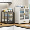 Multi-functional Kitchen Cabinets Home Small Dish Storage Cabinet Nordic Minimalist Multi-layer Kitchen Cabinet with Drain Rack 2