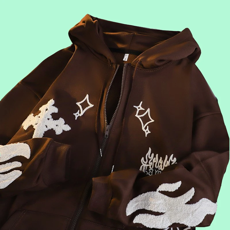 

Y2k Embroidery Hoodies For Couple Goth Hoodies Women 2022 Cotton Pocket Men Loose New Autumn Winter Hip Hop Men 2022 Harajuku