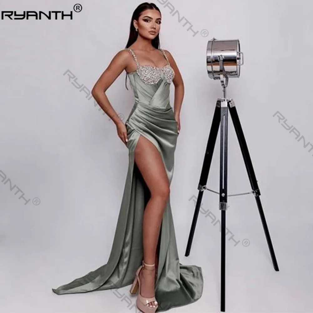 

High Side Split Evening Dresses Women Sequined Prom Dresses Mermaid Dress for Women Evening Party Sexy Stain robes de soiré