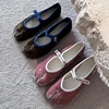 Tabi Split-Toe Ballet Flats Shoes Women Spring Autumn Velvet Buckle Strap Mary Jane Elegant Flannel Soft Ladies Loafers New In 1