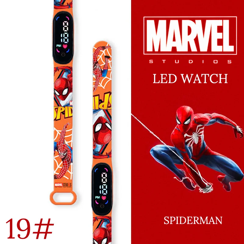 Disney Spiderman Kid's Watches Child Sport Wristband Waterproof Children Digital Watch Boys LED Clock