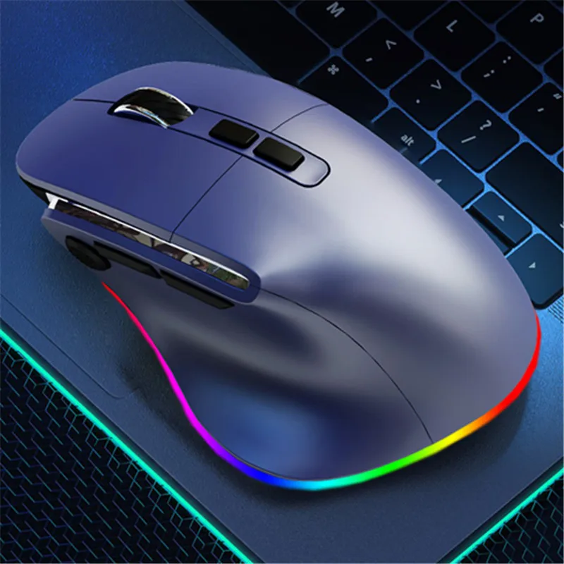 Mouse Usb Bluetooth Wireless Gaming Retroilluminazione Rgb Mouse Ergonomico Ricaricabile Per Ufficio Mac/Pc/Tablet/Ipad/Laptop