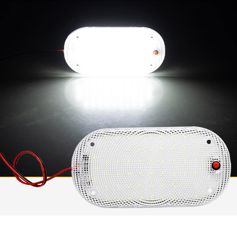 รูปสินค้า 60 LED แผงไฟในรถ รูปไข่ บางเฉียบ ใช้ได้ทั้งรถบรรทุกและแคมป์ปิ้ง