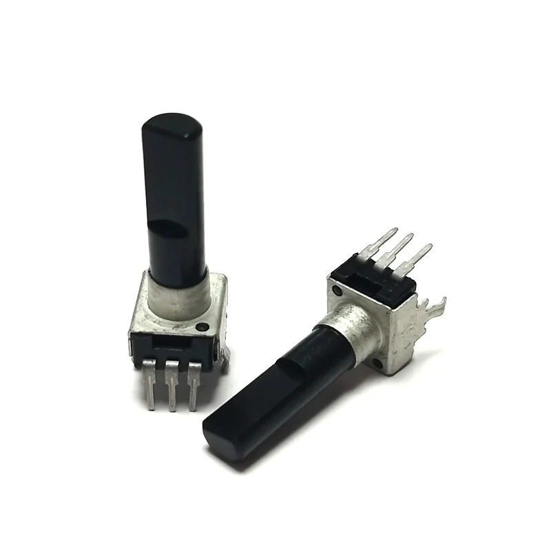 RV09 Type R0902N Vertical Single Potentiometer With Center Click B10K B20K B50K B103 B203 B503 3Pins D Shaft Length 23MM 5pcs