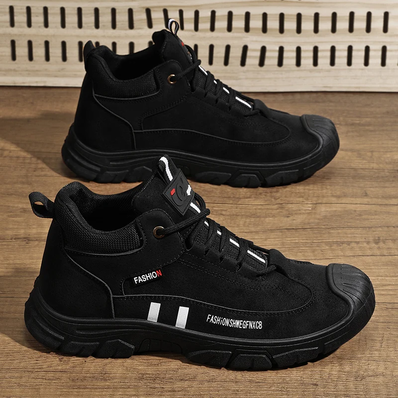 High Quality Causal Shoes for Men High Top Leather Sneakers Fashion Male Sports Shoes Comfortable Men Hiking Shoes Driving Shoes 3