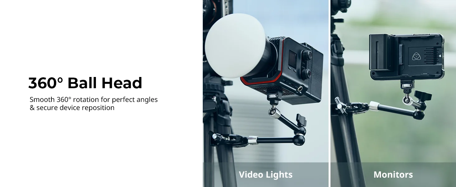 SmallRig Magic Arm mit krabbenförmiger Klemme, mit 1/4"-20 Schraube, Kugelkopf für 360 ° Anpassungen, für Actionkameras, Monitore -5312 – Detail 3