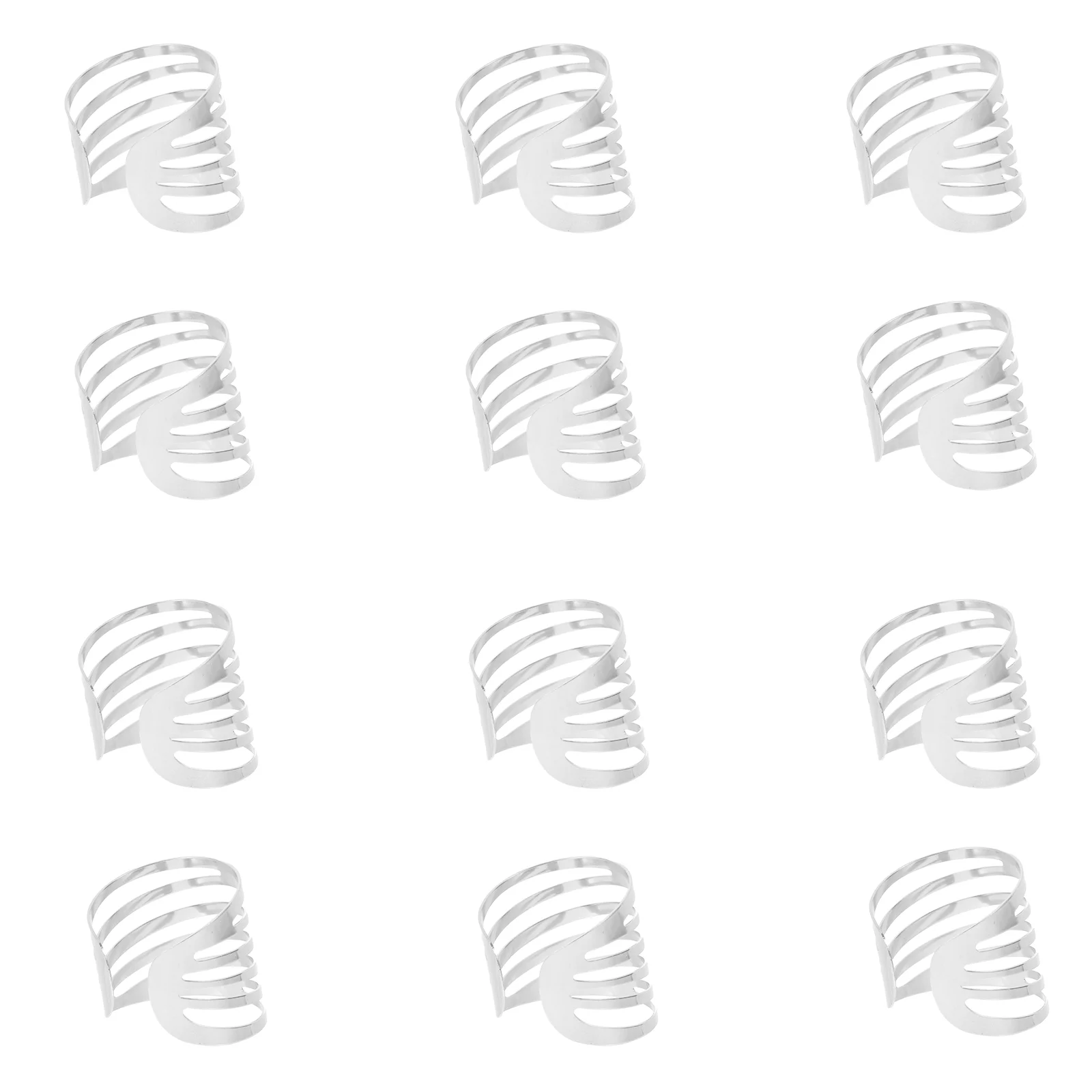 12 Pcs Metal Napkin Rings Kitchen Dining Bar Accessories Festive Home Decor Party Supplies Napkin Holder Circles Table