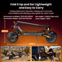 Trottinette électrique W10 E, 10 pouces, 1200W de puissance maximale, 48V13.5Ah, autonomie de 55 km, vitesse de 45 km/h, pneus tout-terrain, frein à disque double, avec application, trottinettes électriques 5