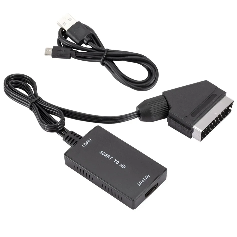 Convertitore Audio Video Di Lusso Compatibile Con Scart Hd 1080P Con Cavo Usb Per Convertitore Di Segnale Tv Dvd Hdtv Box Di Lusso