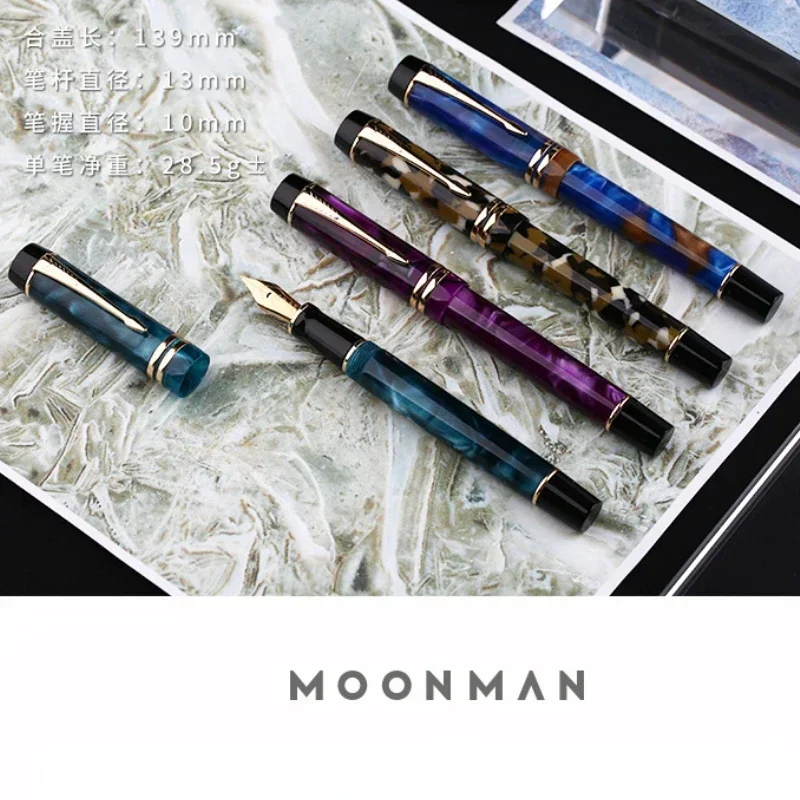 MAJOHN Final Craftsman M600S Pen, Resin Plating, Big Bright Pointed Adult Student Writing Practice Ink Pen, Gift Box Stationery 5