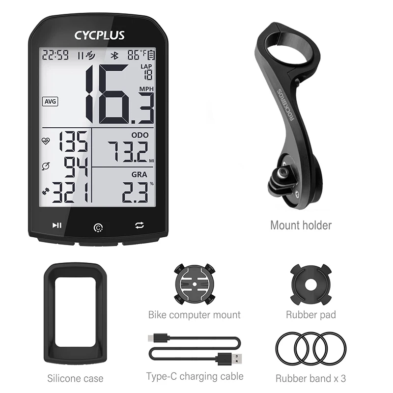 

CYCPLUS M1 Bicycle Computer GPS Cycling Speedometer Bluetooth 5.0 ANT+ Ciclismo Speed Meter Bike Computer Senser Accessories