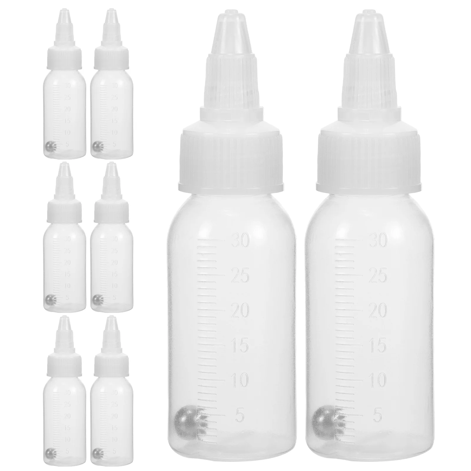 

10 Pcs Container Paint Dispensing Bottles Clear Plastic Airbrush Dispenser Portion Liquid