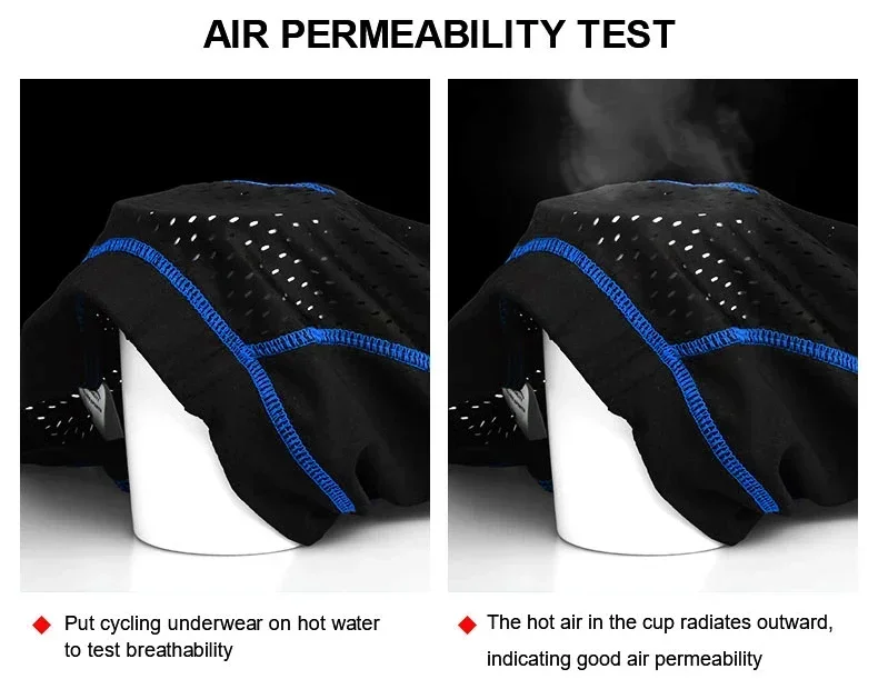 X-TIGER Fahrrad-Unterwäsche MTB Radlerhose 5D Gel Gepolsterte Fahrradhose Stoßdämpfung Atmungsaktive Herren-Radunterwäsche – Detail 9