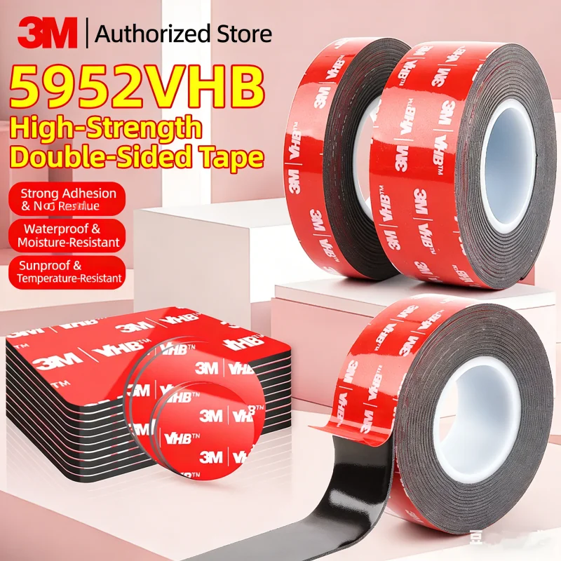 High-Strength Double-Sided Adhesive Tape for Secure Mounting - Black