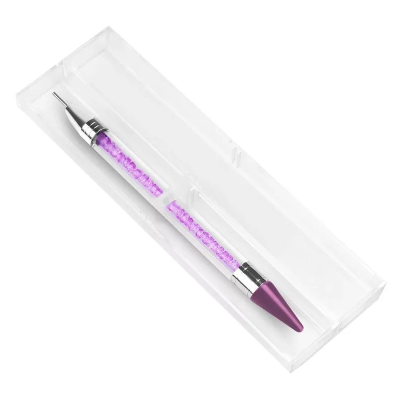 Crystal Handle Applicator Wax Pen Used For Nail Decoration Dual Head Acrylic Metal Dotting Pencil Nails Manicure DIY Point Drill 2
