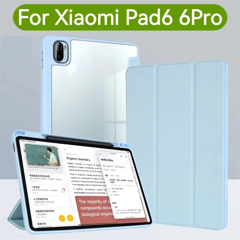 Per Xiaomi Pad6 Case Pad6Pro Smart Tablet Con Slot Per Penna Ricarica Wireless Custodia Protettiva Con Supporto A Tre Pieghe