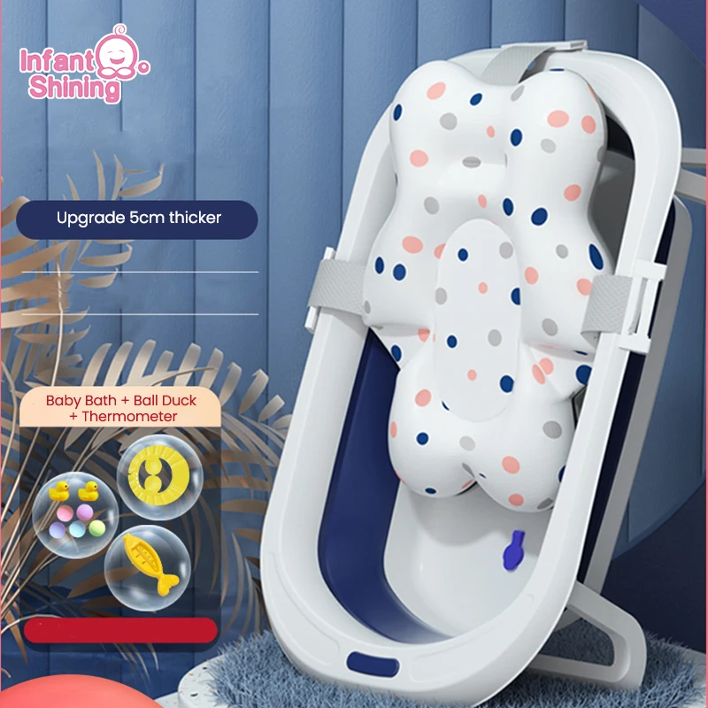 Baby Bath Tub Infant Shining Folding Bath Tub Baby Bath 0-6 Years Large Size Newborn Baby Products Seat Bathtub for Kids Shower