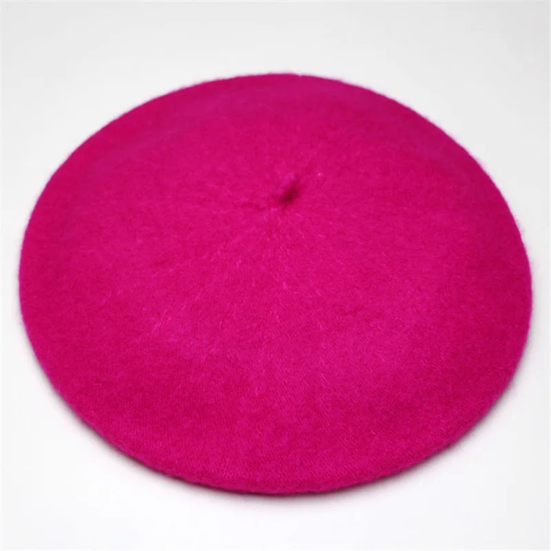New Fashion  Solid Color Warm Wool Winter thin wool Women Girl Beret French Artist Beanie Hat  Cap For Female CL0053 3