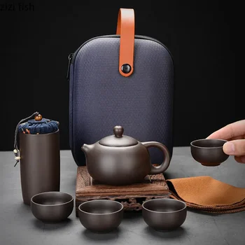 Portable Purple Clay Travel Tea Set 1