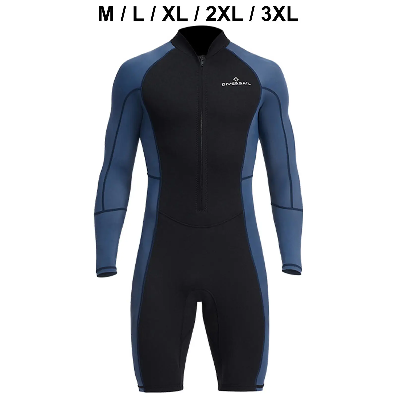 Men Wetsuit Shorty Diving Suit Front Zip Protection Shorts Keep Warm Swimwear