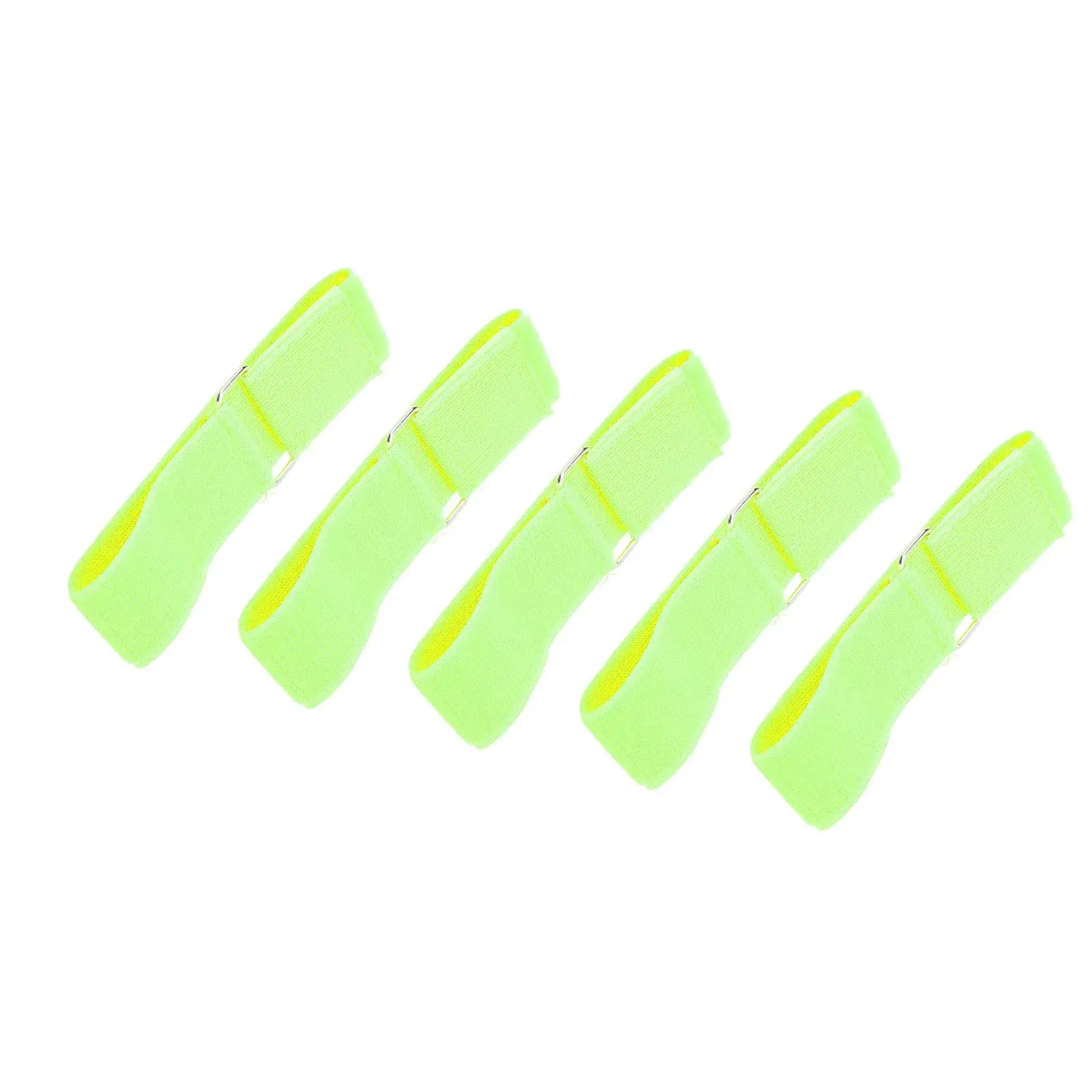 5Pcs Elastic 3-Legged Race Bands for kids & Adults-Colorful Fluorescent Green Party & Outdoor Fun Supplies