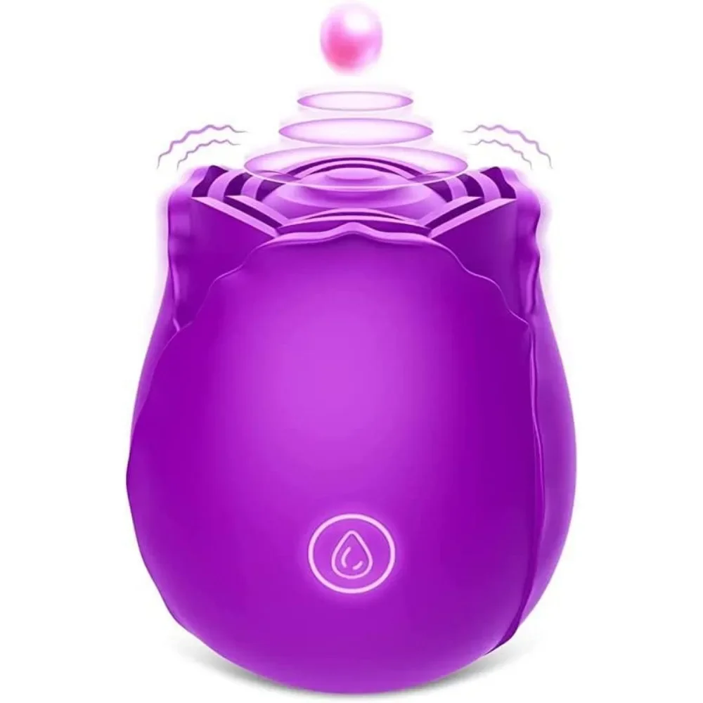Rosen-Sexspielzeug mit Zungensaugvibrator für Frauen, 10 Modi, G-Punkt-Nippelstimulation, vibrierender Klitoris, leistungsstarker Vakuumvibrator 1