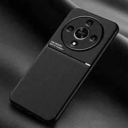 Rugged Non - Slip Case with Magnetic Holder and Car Mount Compatibility for Honor X9c Smart (Black)