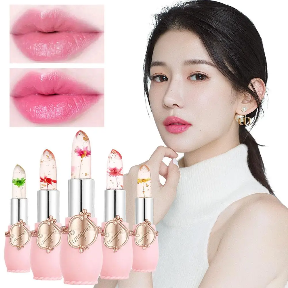 Jelly-like Lipstick Waterproof Long Lasting Moisturizing Color Lipstick Lip Change Repair Balm Lip Transparent Temperature U7Y5