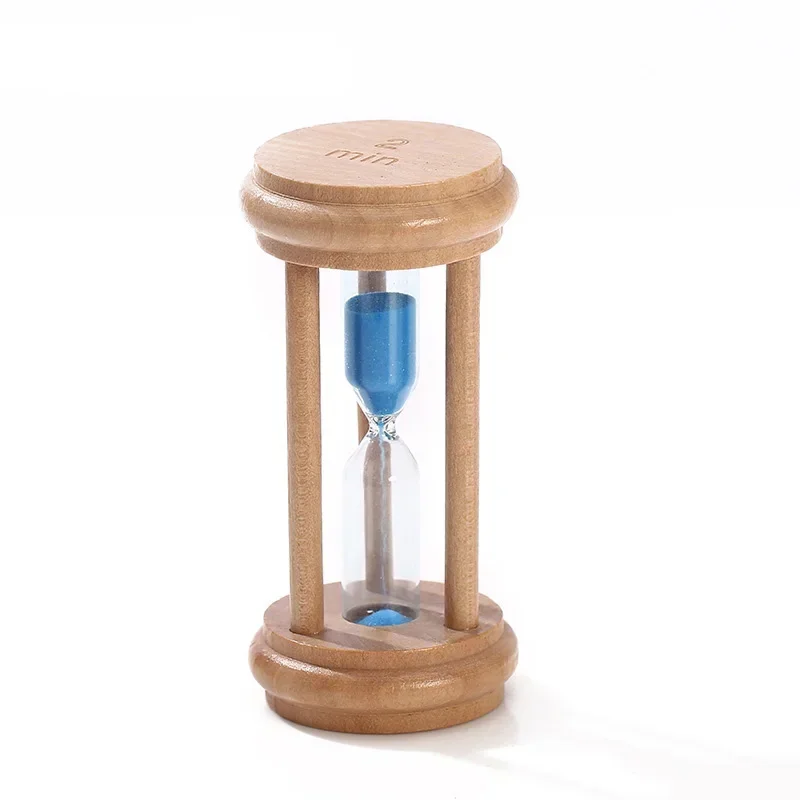 1pcs 5x5x10cm Wooden 1/2/3 Minute Hourglass Timer Time Creative Home Decoration Small Ornaments Living Room Sand Timer Liquid Hourglass Timer Colored Hourglass
